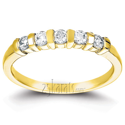 Bar Set Round Cut Diamond Anniversary Ring (1/4 ct. tw.) thumbnail 4