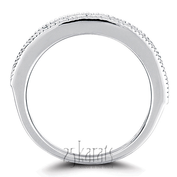 14K white gold Crafted Milgrain Channel Diamond Wedding Band (1 ct. tw.) - alternate view 2