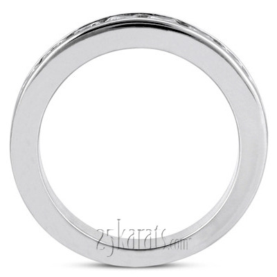 14K white gold Channel Set Diamond Wedding Band (0.15 ct. tw.) - alternate view 2