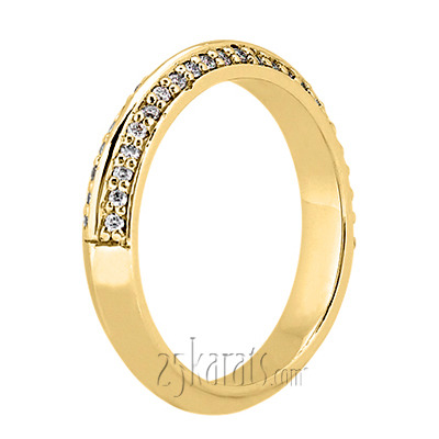 14K white gold Double Row Pave Set Round Diamond Bridal Ring - alternate view 4