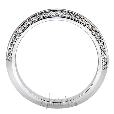 14K white gold Double Row Pave Set Round Diamond Bridal Ring - alternate view 5