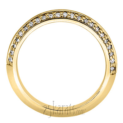 14K white gold Double Row Pave Set Round Diamond Bridal Ring - alternate view 6
