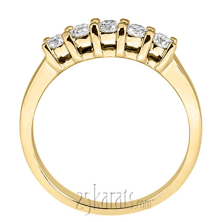 14K white gold Five Stone Round Cut Prong Set Diamond Anniversary Ring (0.50 ct. tw.) - alternate view 6
