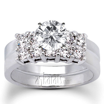 14K white gold Five Stone Round Cut Prong Set Diamond Anniversary Ring (0.50 ct. tw.) - alternate view 8
