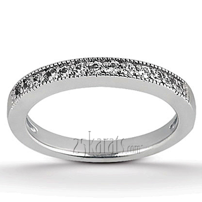 Milgrain Edge Bead Set Woman's Diamond Bridal Ring (0.26 ct.tw)