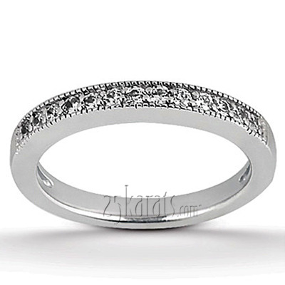 14K white gold Milgrain Edge Bead Set Woman's Diamond Bridal Ring (0.26 ct. tw.) - main view