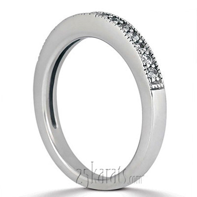 14K white gold Milgrain Edge Bead Set Woman's Diamond Bridal Ring (0.26 ct. tw.) - alternate view 2