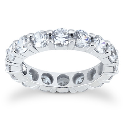 4.50 ct. Round Cut Prong Set Diamond Eternity Wedding Band - view 1