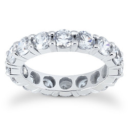 4.50 ct. Round Cut Prong Set Diamond Eternity Wedding Band thumbnail 1
