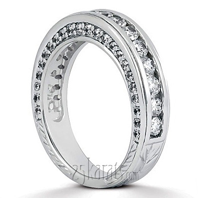 14K white gold Round Cut Channel Set Ladies Diamond Wedding Ring (1.55 ct. tw.) - alternate view 2