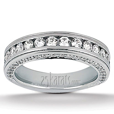 1.33 ct. Round Cut Channel Set Diamond Bridal Band - view 1