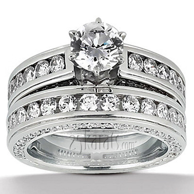 14K white gold 1.06 ct. tw. Diamond Bridal Ring - alternate view 3