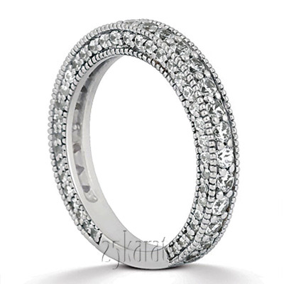 14K white gold Milgrain Edge Round Cut Prong Set Diamond Wedding Ring (2.00 ct. tw.) - alternate view 2