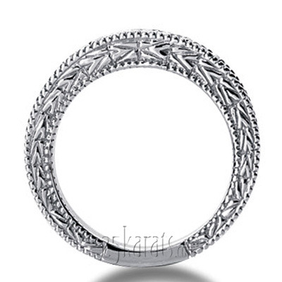 14K white gold Beautiful Antique Prong Set Diamond Wedding Band (0.45 ct. tw.) - alternate view 2