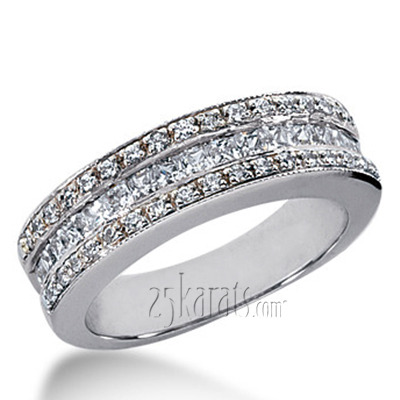 Multi-Shape Channel Set Diamond Wedding Band (0.77 ct. t.w)