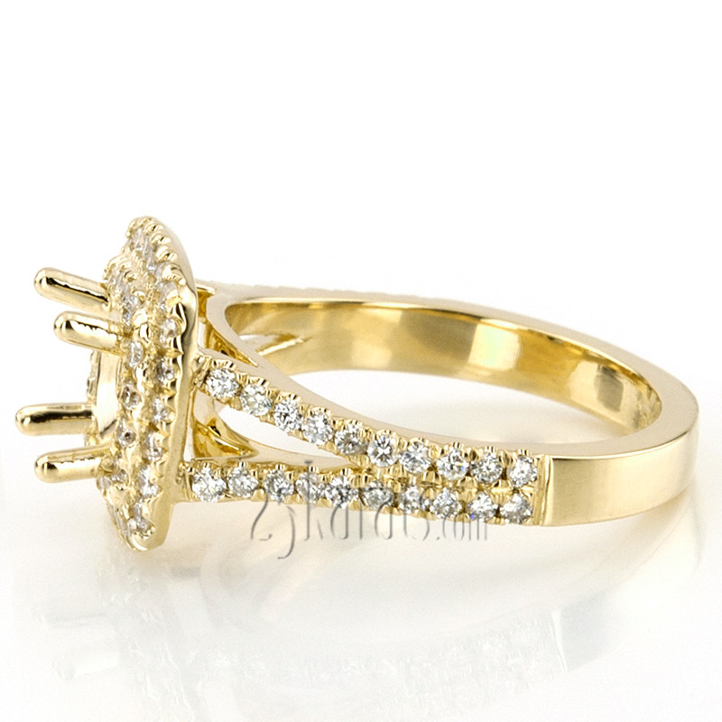 14K white gold Split Shank Two Tier Halo Engagement Ring (3/4 ct. tw.) - alternate view 12