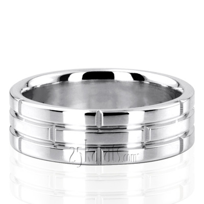 Rolex Motif Carved Wedding Ring