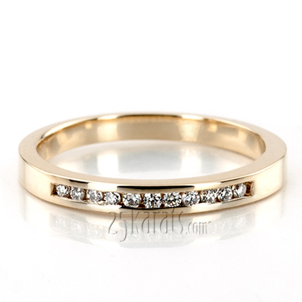14K white gold 11 Round Stone Classic Channel Set Women Diamond Rings (1/2 ct. tw.) - alternate view 2