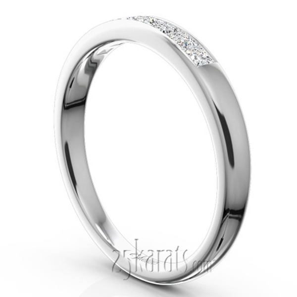 14K white gold Newly Designed 7 Stone Princess Cut Diamond Anniversary Band (1/5 ct. tw.) - alternate view 3