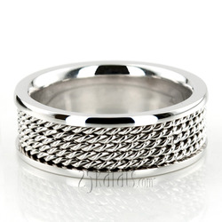 Shiny Hand Braided Wedding Ring 
