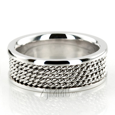 Shiny Hand Braided Wedding Ring 