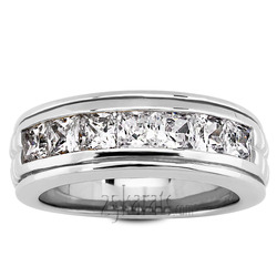 7-Stone Modern Princess Cut Diamond Men's Ring (2.10 ct.tw)