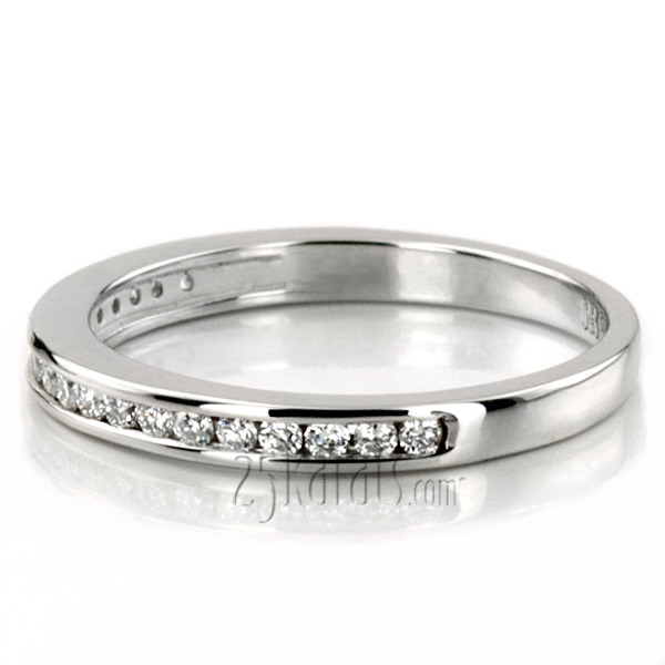 14K white gold Fine Channel Set Round Diamond Ring (1/4 ct. tw.) - alternate view 5