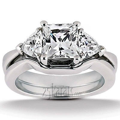 14K white gold Prong Set Three Stone Diamond Bridal Ring (0.30 ct. tw.) - alternate view 2