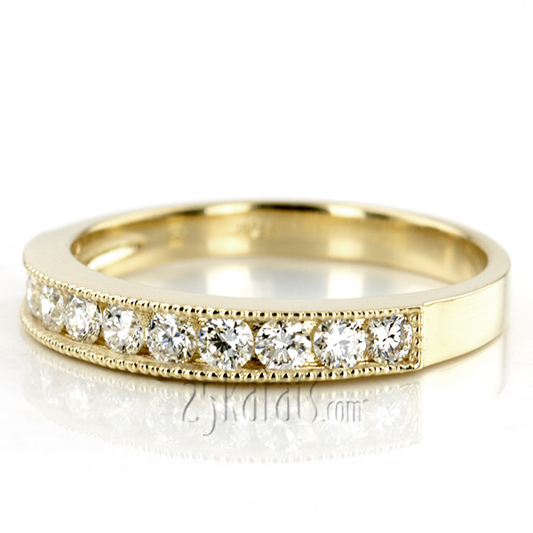 14K white gold Crafted Milgrain Channel Diamond Wedding Band (1 ct. tw.) - alternate view 4