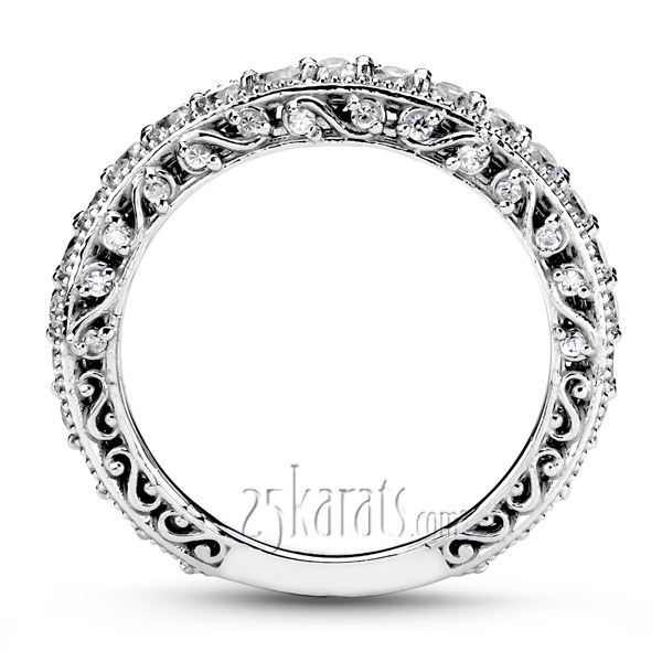 14K white gold Filigree Scroll Work Diamond Anniversary Wedding Band (1.00 ct. tw.) - alternate view 8