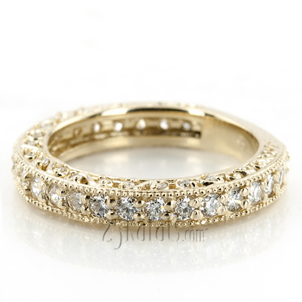 14K white gold Filigree Scroll Work Diamond Anniversary Wedding Band (1.00 ct. tw.) - alternate view 11