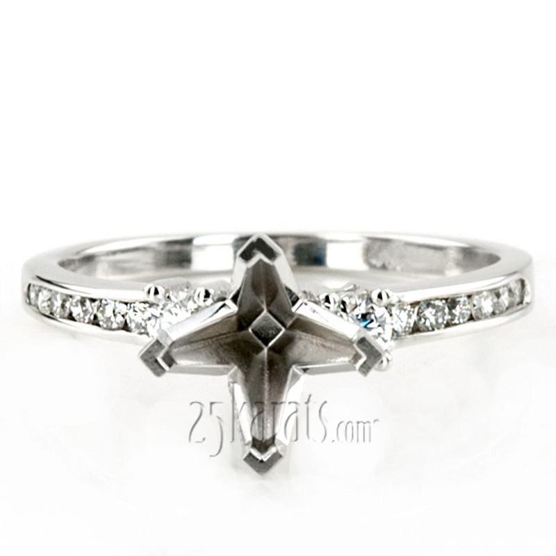 18K white gold Three Stone Channel Set Diamond Bridal Ring (0.25 t.c.w.) - alternate view 29