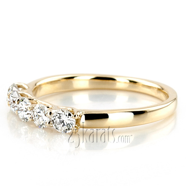 14K white gold Low Set Trellis Setting 5-Stone Round Shank Anniversary Ring (3/4 ct. tw.) - alternate view 10