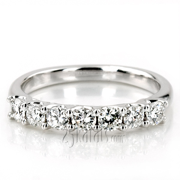 14K white gold Low-Set Trellis Setting 7-Stone Round Shank Anniversary Ring, 3/4 ct. tw. - alternate view 2