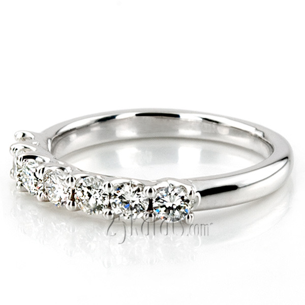 14K white gold Low-Set Trellis Setting 7-Stone Round Shank Anniversary Ring, 3/4 ct. tw. - alternate view 3