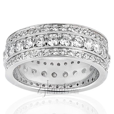 2.04 ct. Round Cut Channel Set Fancy Diamond Eternity Wedding Band - view 1