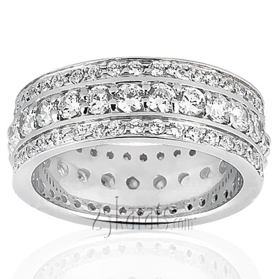 2.04 ct. Round Cut Channel Set Fancy Diamond Eternity Wedding Band