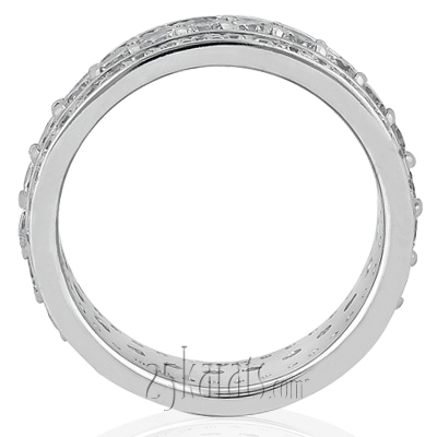 2.04 ct. Round Cut Channel Set Fancy Diamond Eternity Wedding Band - view 3