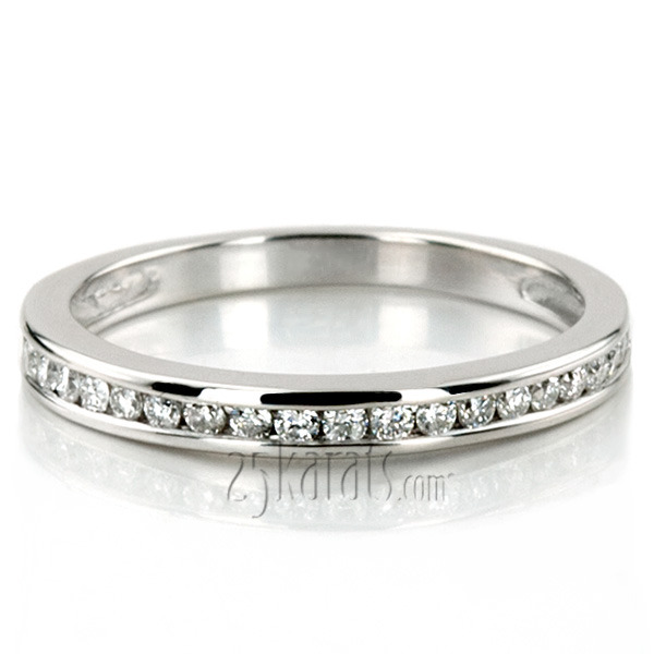 14K white gold Fine Channel Set Round Diamond Ring (1/4 ct. tw.) - alternate view 6
