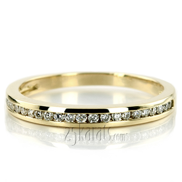 14K white gold Fine Channel Set Round Diamond Ring (1/4 ct. tw.) - alternate view 7