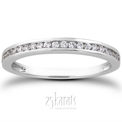 14K white gold Fine Channel Set Round Diamond Ring (1/4 ct. tw.) - alternate view 8