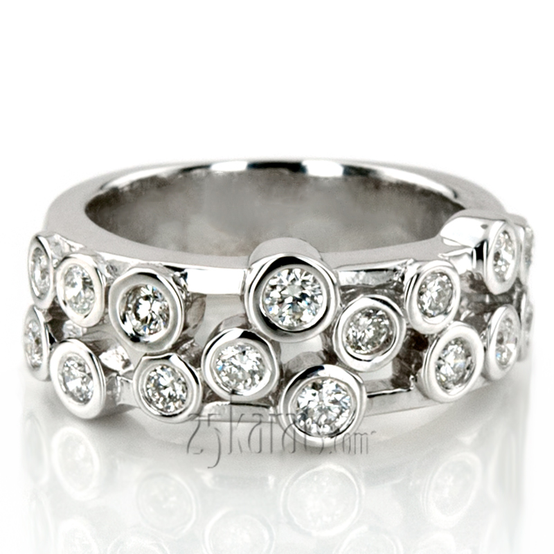 Round Cut Bezel Set Diamond Wedding Band (0.56 ct.tw)