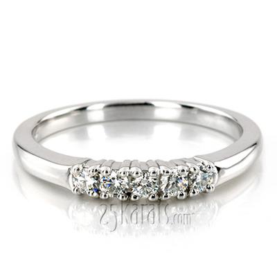 Five Stone Prong Set Diamond Anniversary Ring (0.25 ct. tw.)
