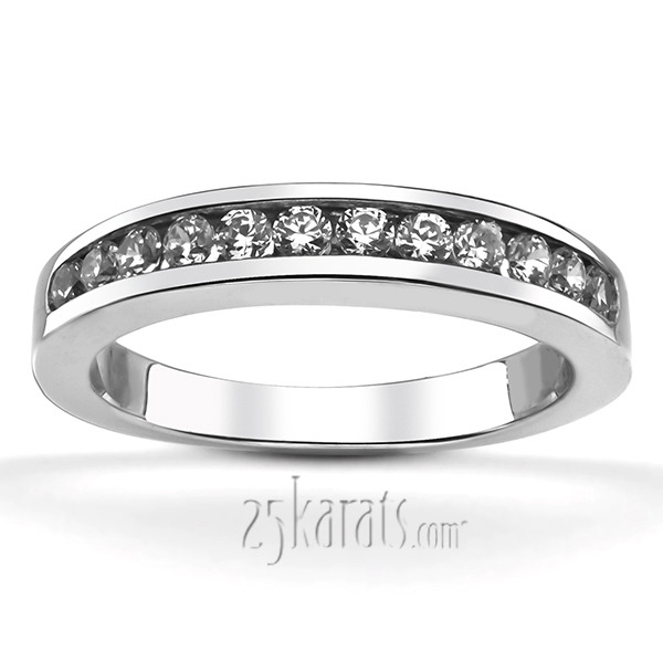 14K white gold Timeless Channel Set Diamond Wedding Ring (3/8 ct. tw.) - alternate view 6