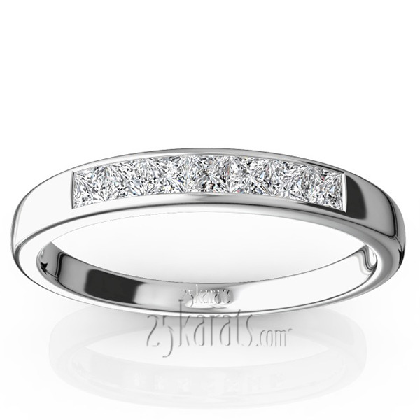14K white gold Newly Designed 7 Stone Princess Cut Diamond Anniversary Band (1/5 ct. tw.) - alternate view 7