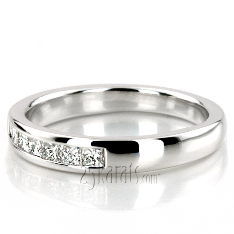 14K white gold Newly Designed 7 Stone Princess Cut Diamond Anniversary Band (1/5 ct. tw.) - alternate view 2