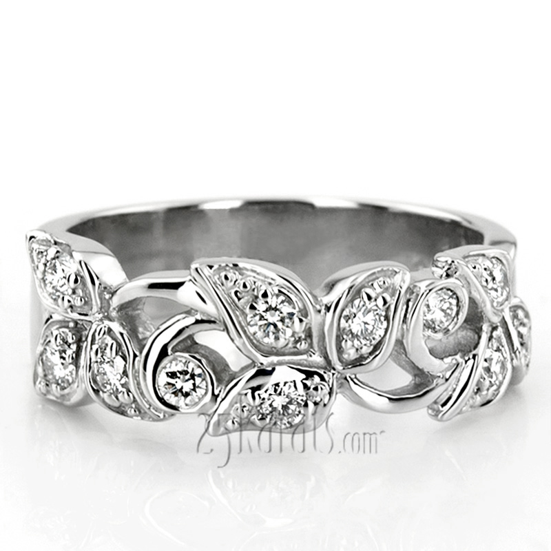 Elegant Leaf Design Diamond Fancy Ring (0.33 ct.tw)