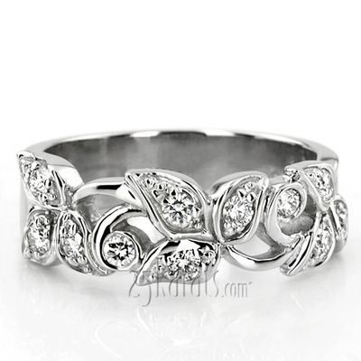 Elegant Leaf Design Diamond Fancy Ring (0.33 ct.tw)