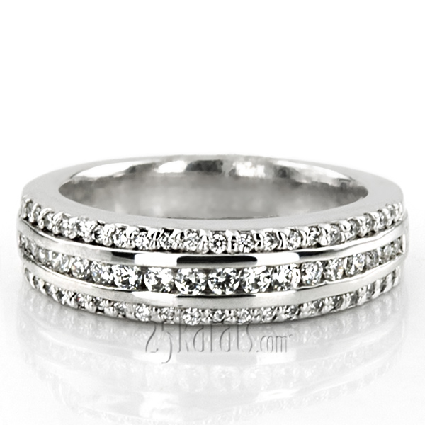 Triple Row Diamond Wedding Ring (0.57 ct.tw)