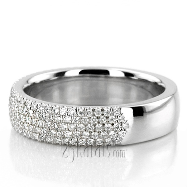 14K white gold Elegant Micro Pave Set Woman Anniversary Band (3/4 ct. tw.) - alternate view 7